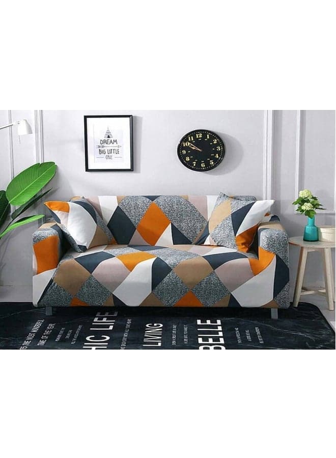2-Seater Printed Sofa Slipcover Multicolour 145x185cm