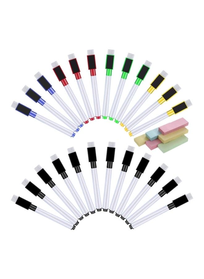 28-Pieces Magnetic Dry Erase Whiteboard Marker Pen Set Black/White/Yellow