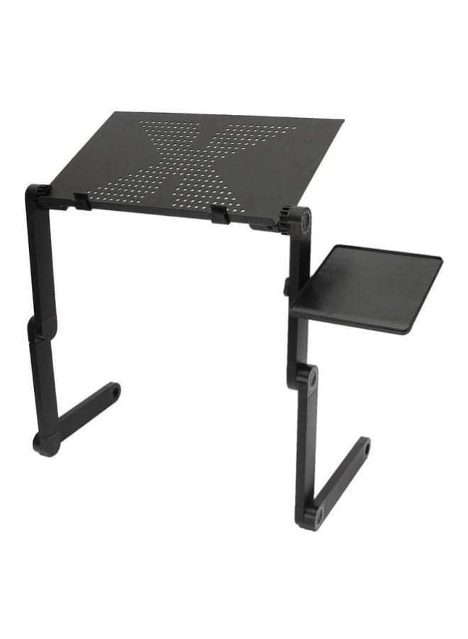 Adjustable Laptop Desk Stand With Cooling Fan Holes Black