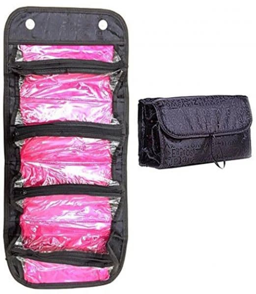 Roll N Go Toiletry Organizer Black/Pink