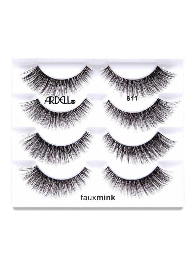 4-Pack Fauxmink False Eyelashes Set 811 Black