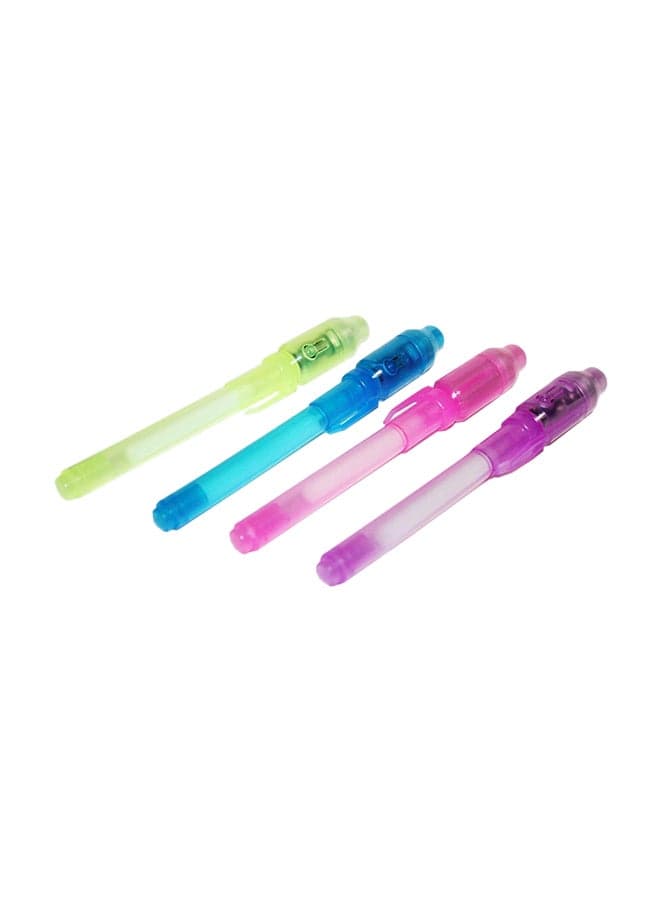 Set Of 4 Invisible Ink Pen With UV Light