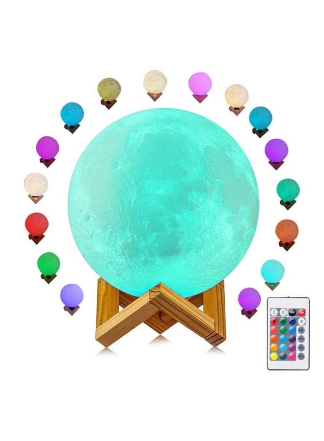 16 Colors 3D Printing Moon LED Light Multicolour 5.9inch