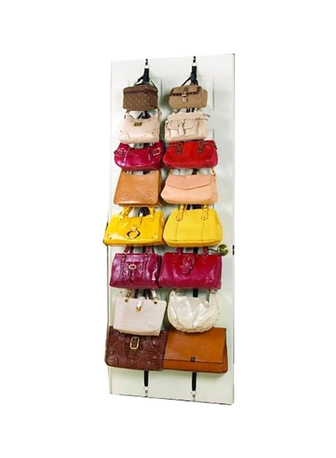 Adjustable Bag Rack With Hooks Black