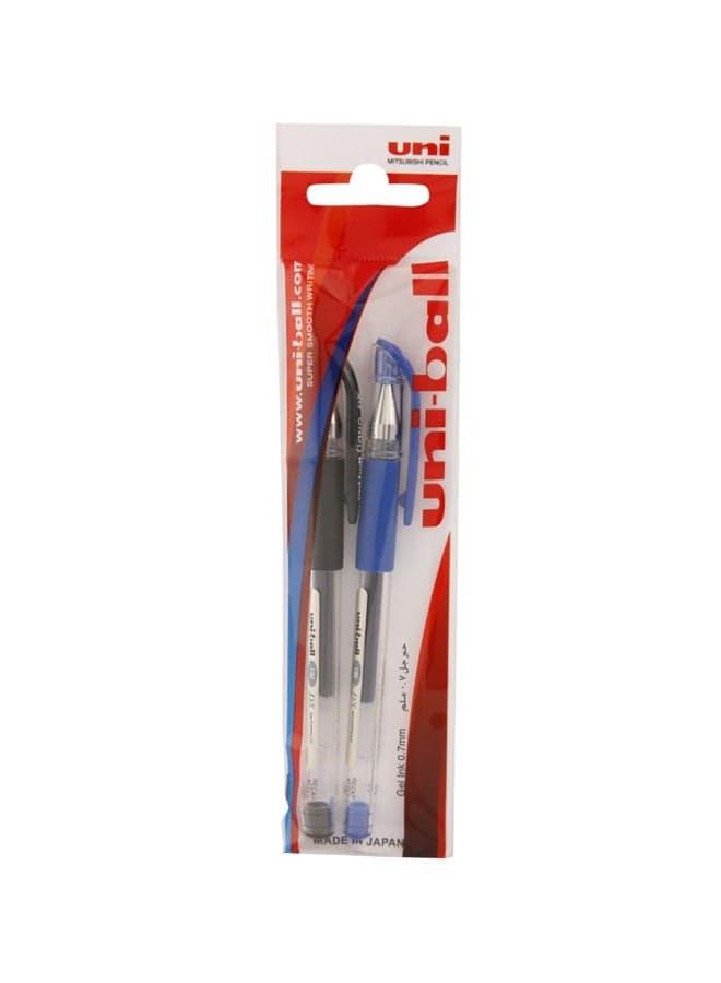 Gel Roller Ball Pen Set Clear/Blue/Black