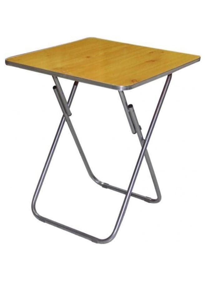 Square Folding Table Silver/Beige 90centimeter