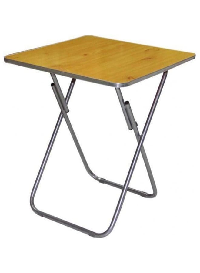 Square Folding Table Silver/Beige 70centimeter