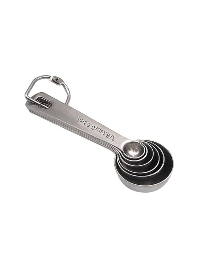 6-Piece Measuring Spoon Silver 12.6x4x2.2cm