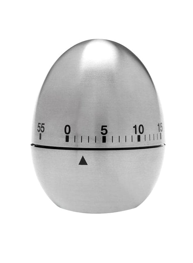 Egg Shaped Kitchen Timer Silver 6x7.5cm