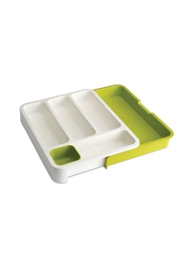 Kitchen Drawer Organizer For Spoons White/Green