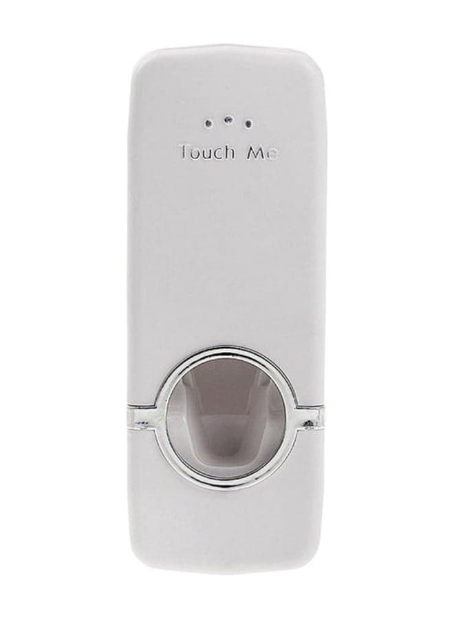Wall Mount Toothpaste Dispenser With Toothbrush Holder White
