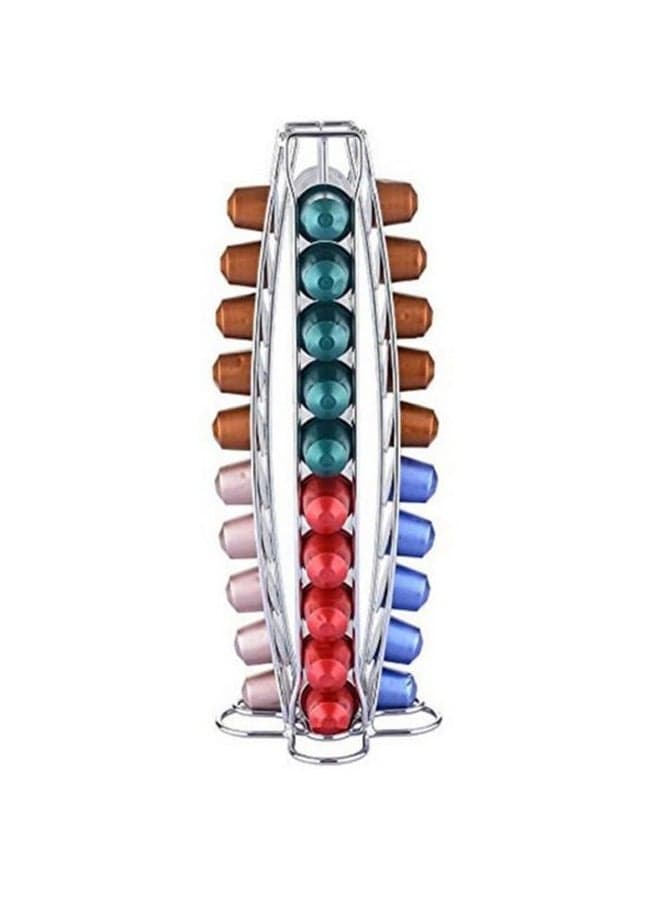 40 Coffee Capsule Holder Carousel Storage Silver