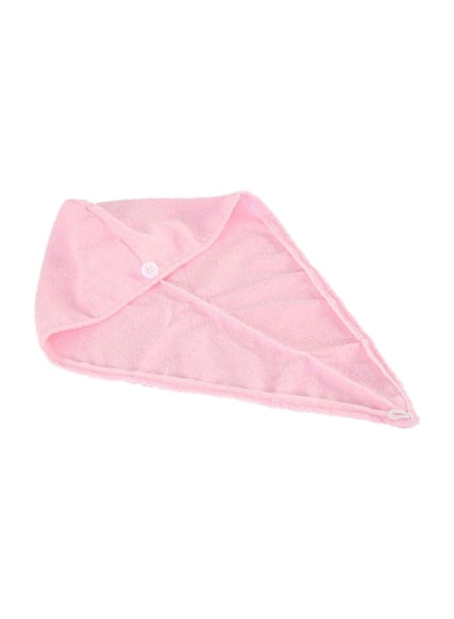2-Piece Head Towel Cap Set Pink 59x26cm