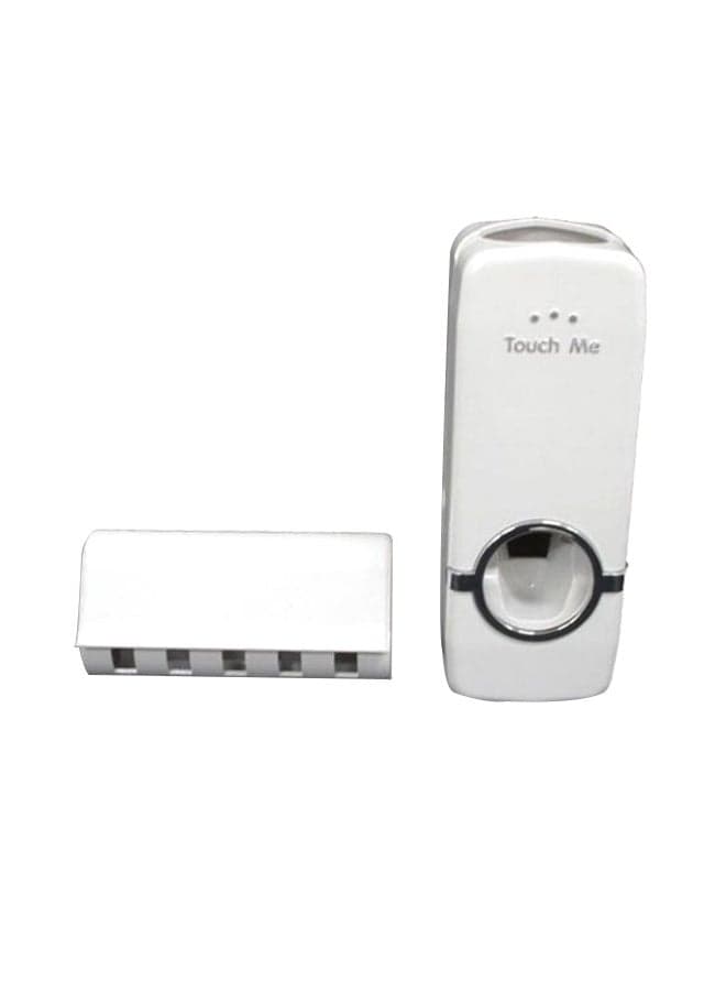 Wall Mounted Toothbrush Holder With Dispenser White