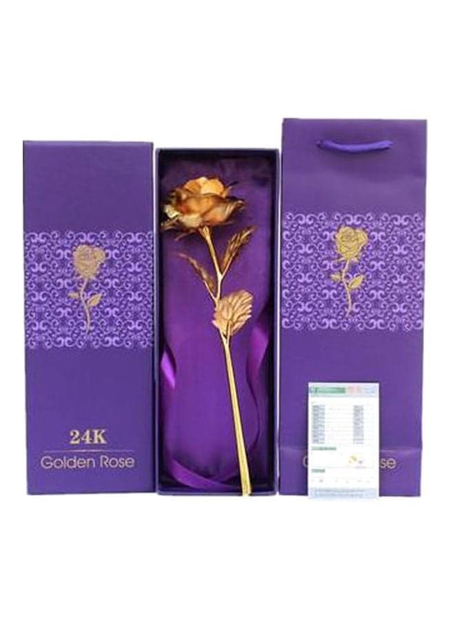 24K Gold Plated Foil Rose Flower With Gift Box Gold 25x8cm