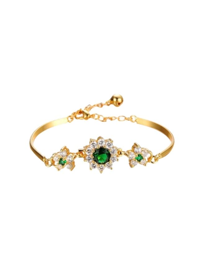 18 Karat Gold Plated Rhinestone Studded Bracelet