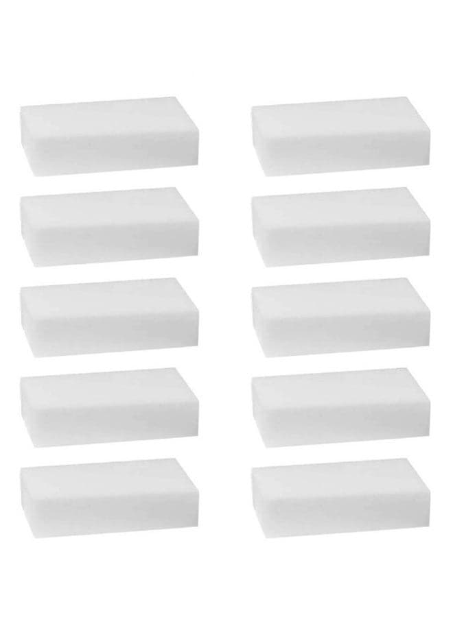 10-Pieces Magic Sponge Eraser Set White