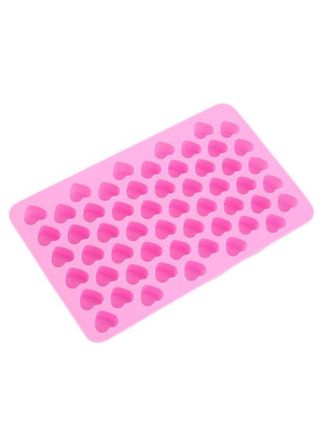 55-Mini Heart Shape Ice Cube Fondant Chocolate Tray Mould Pink