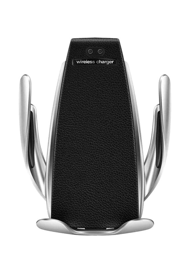 Wireless Car Charger With Phone Holder Black/Silver