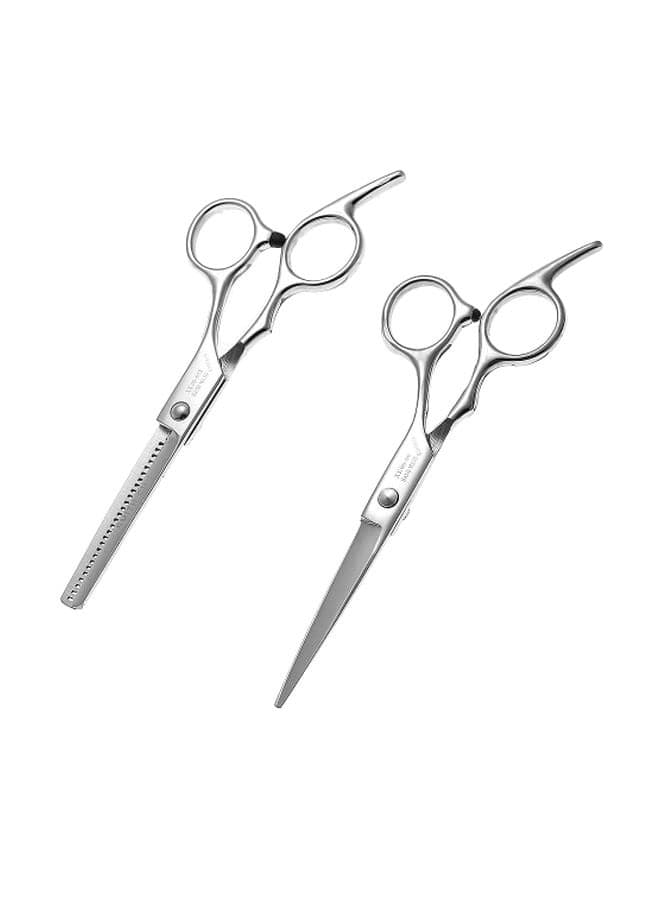 2-Piece Hair Cutting Scissors Set Silver