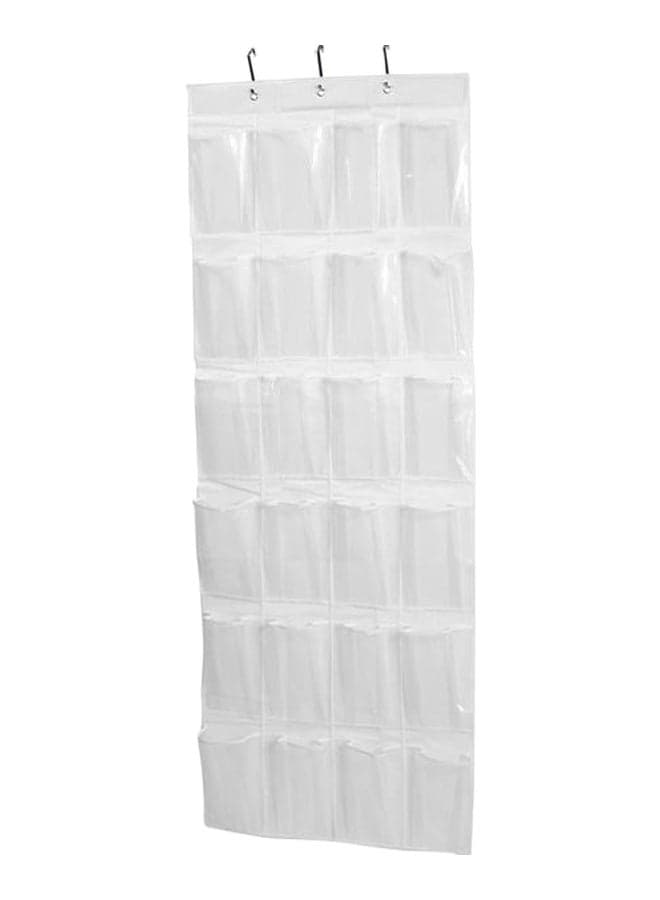 24 Pocket Over The Door Shoe Organizer Clear
