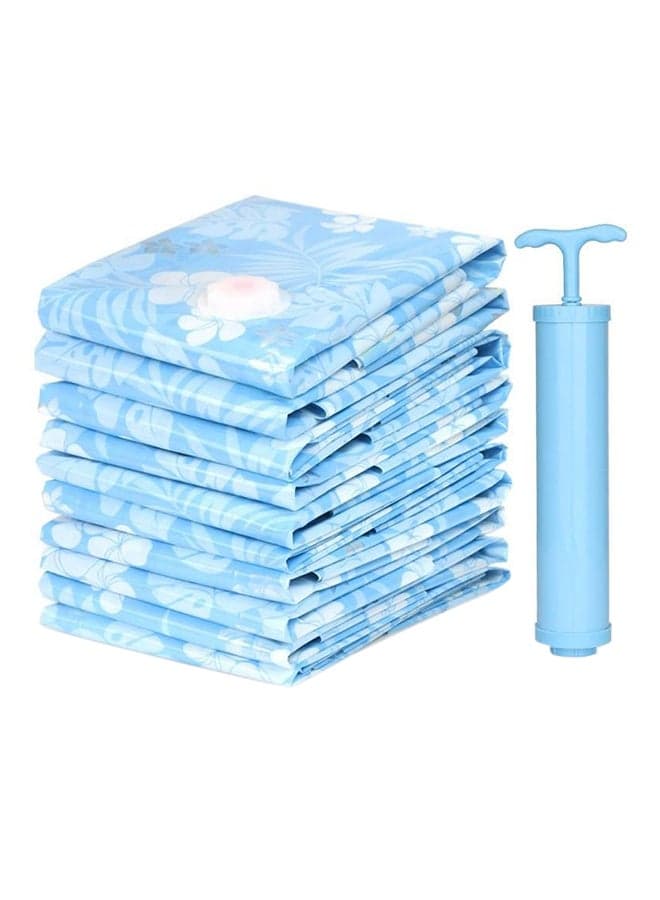 Vacuum Storage Bags With Pump Blue/White Medium