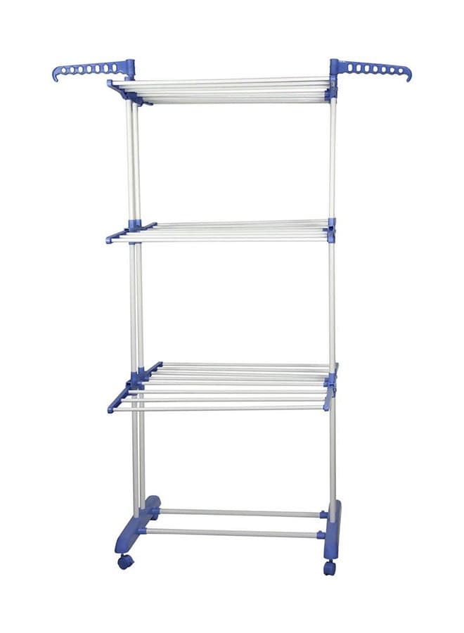 Clothes Drying Rack White & Blue Medium