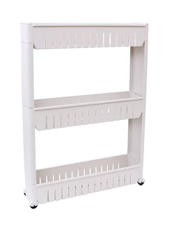 Multipurpose Kitchen Rack With Wheels White Medium
