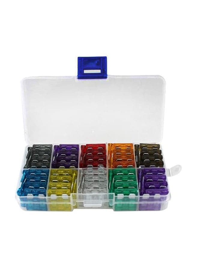 100-Piece Color Coded StAndard Blade Fuse Blue/Green/Red
