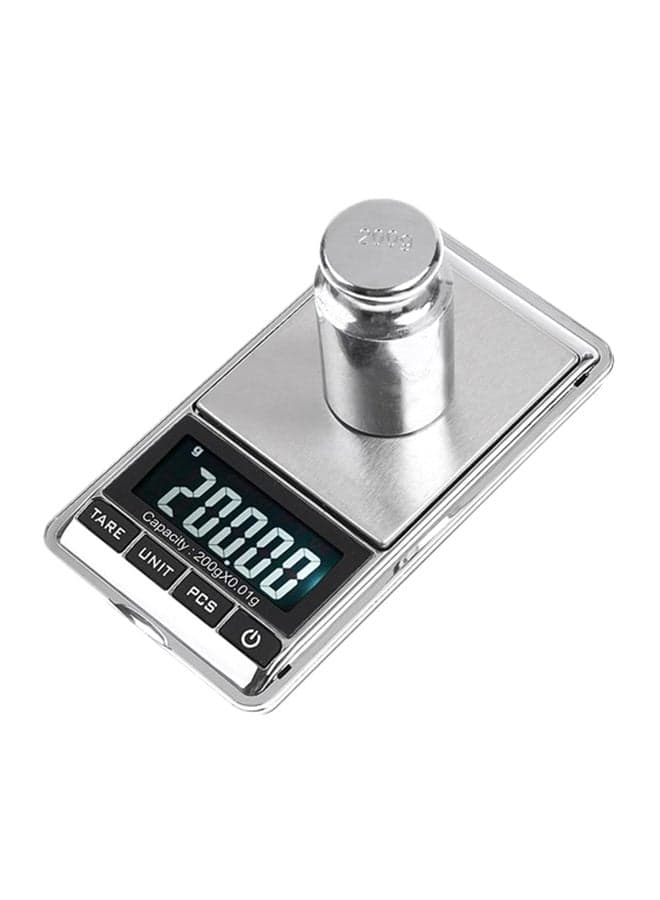 Mini Digital Scale Silver/Black 11.5x6.5x1.5centimeter
