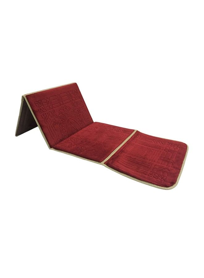 2-In-1 Foldable Prayer Backrest And Mat D-Red 110x55cm