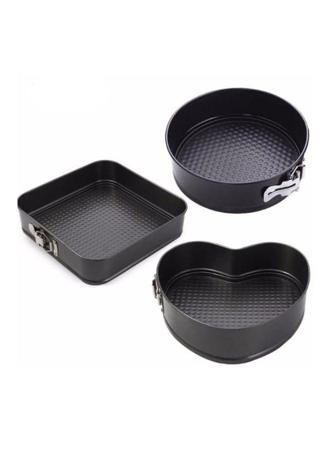 3-Piece Baking Pan Set Black 24x26x28cm