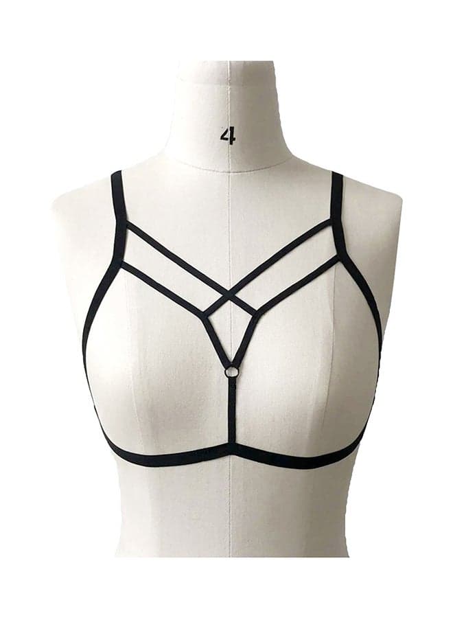 Elastic Bandage Cage Bra Black