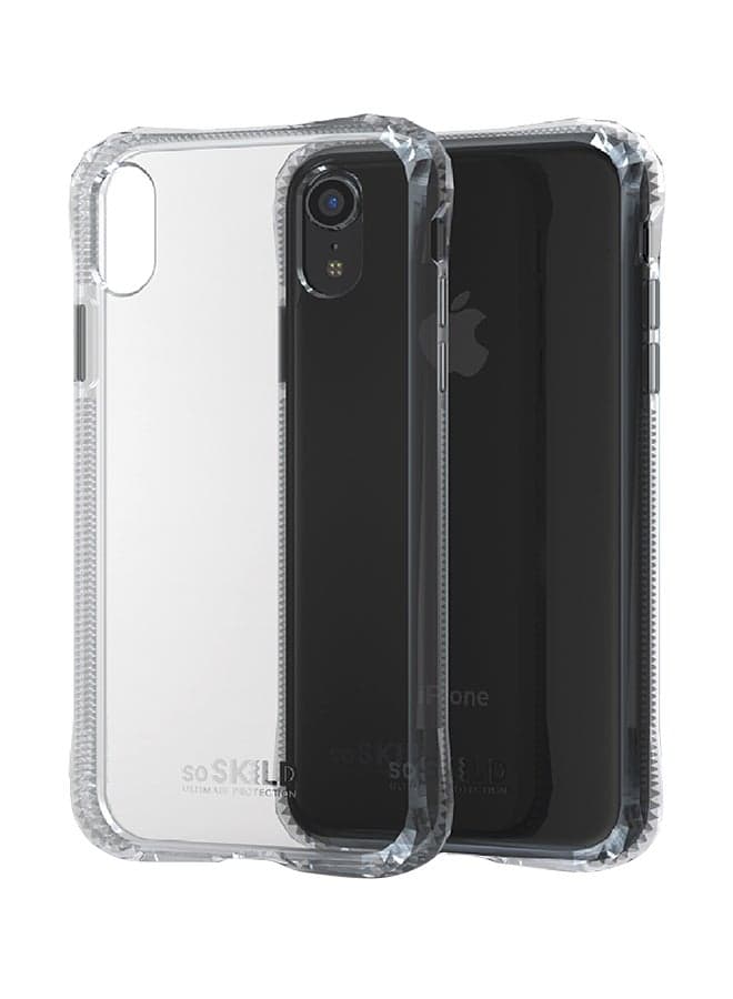iPhone XR Defend Heavy Impact Case and Tempered Glass Screen Protector Transparent