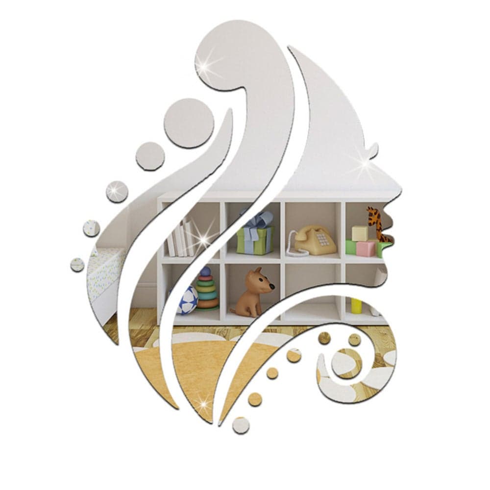 Mirror style detachable wall sticker silver 45*40centimeter
