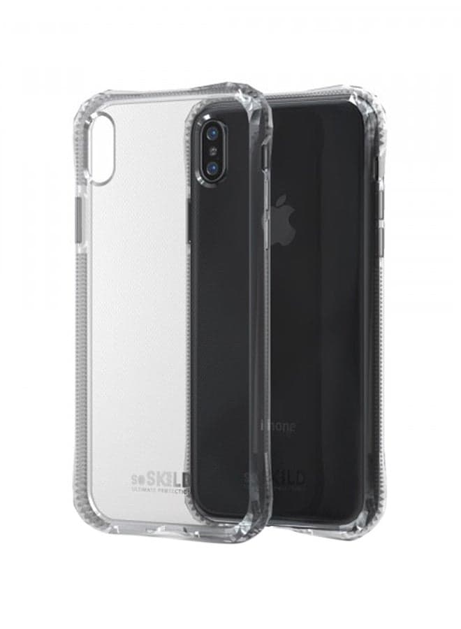 iPhone XS Max Defend Heavy Impact Case with Tempered Glass Screen Protector Smokey Grey