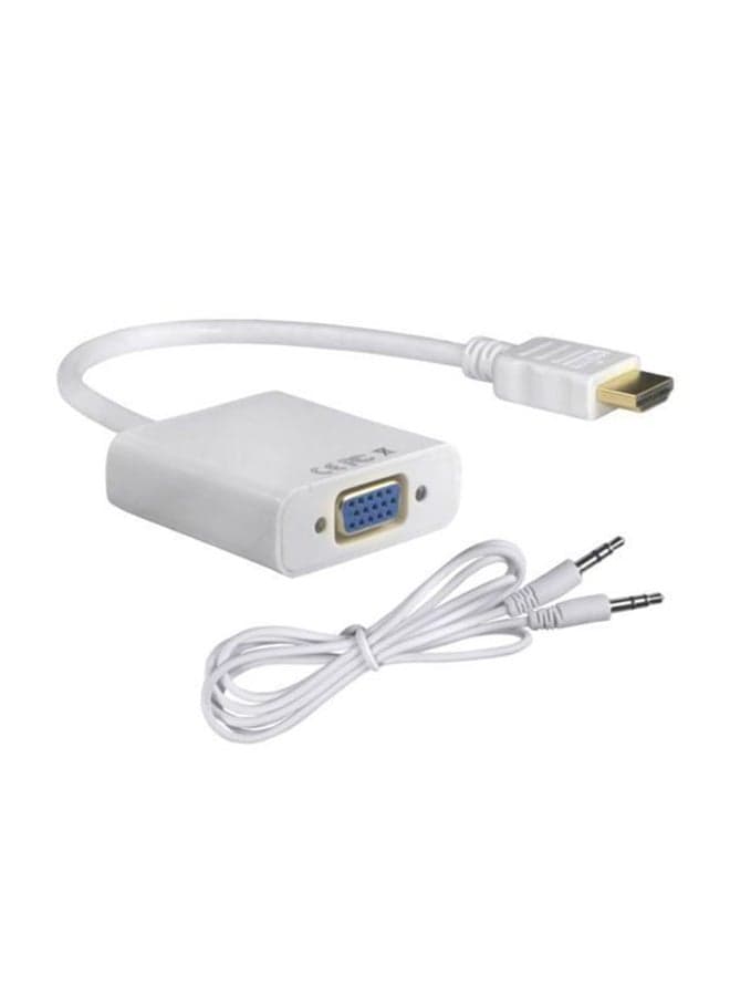 HDMI Male To VGA Female Adapter White