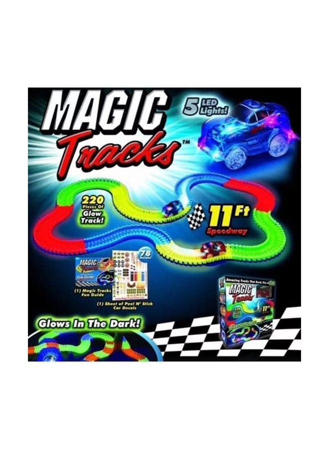 220-Piece Glow In The Dark Race Track Playset