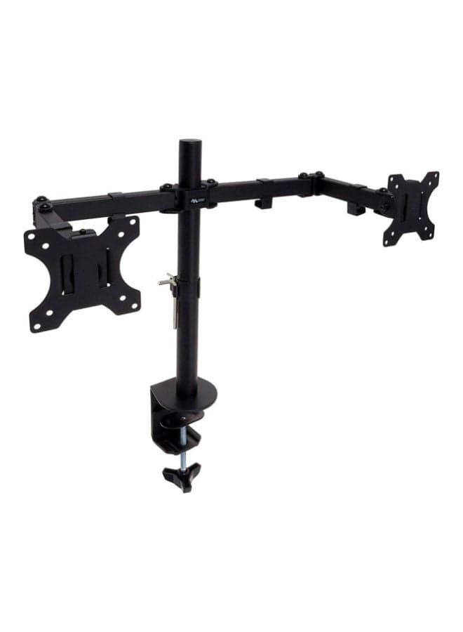 Adjustable Dual Monitor Desk Mount Black