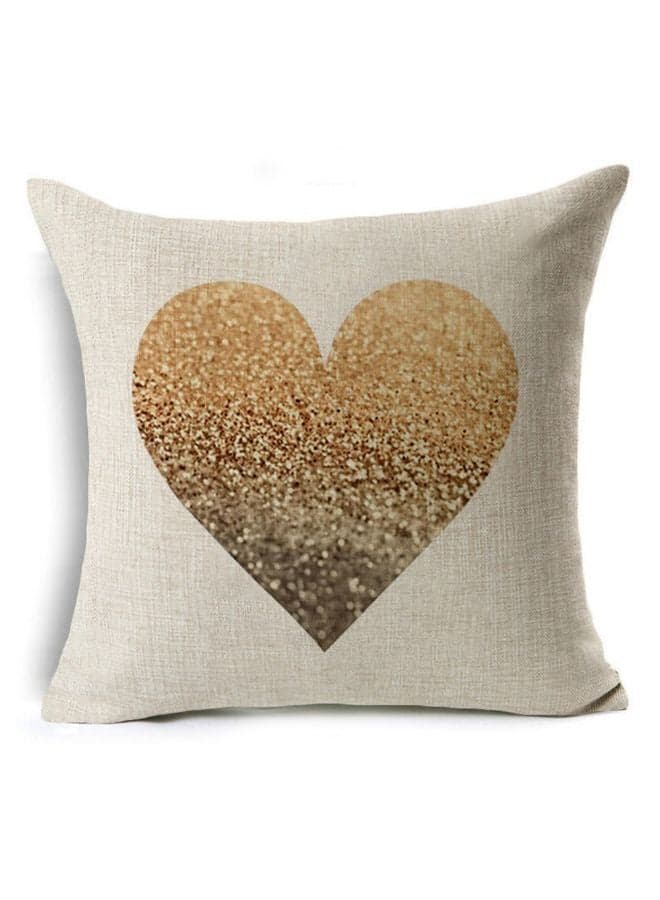Modern Home Painted Linen Pillow Case Combination Beige 45x45cm