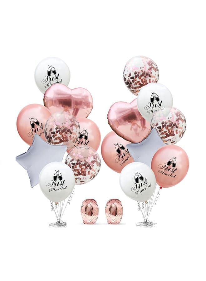 18-Piece Just Married Inflatable Wedding Decoration Balloons Set 583328854605-1