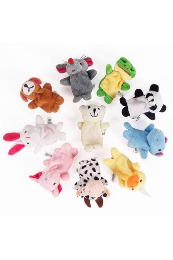 10- Piece Colourful Animal Finger Toy Set 3 x 7cm