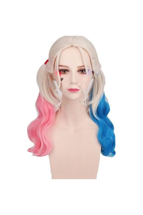 Harleen Quinzel Cos Gradient Wig Beige/Blue/Pink