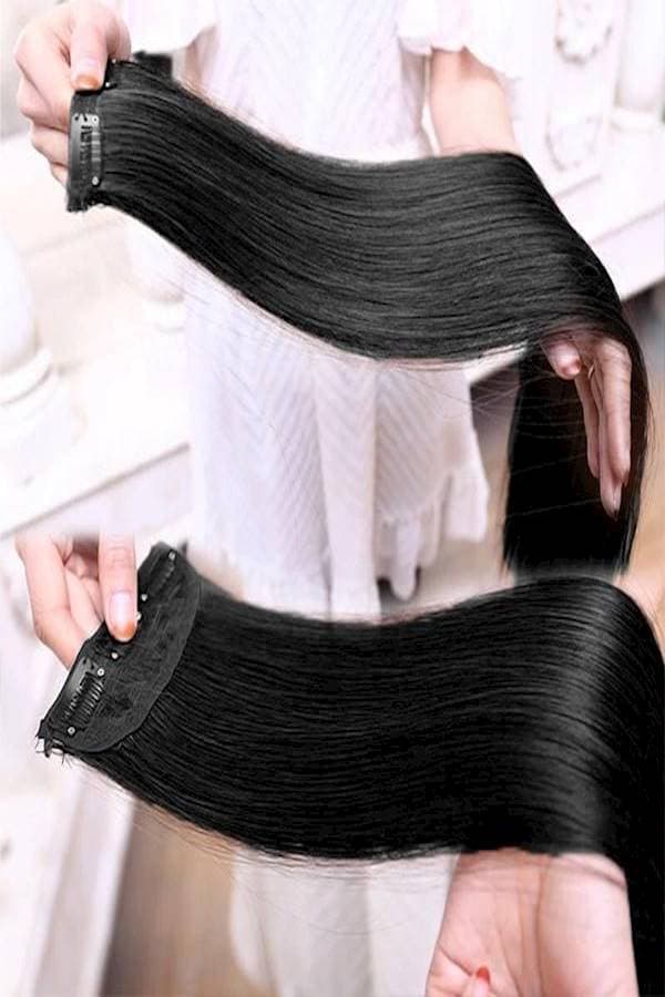 2-Piece Hair Clip Extension Black 55cm