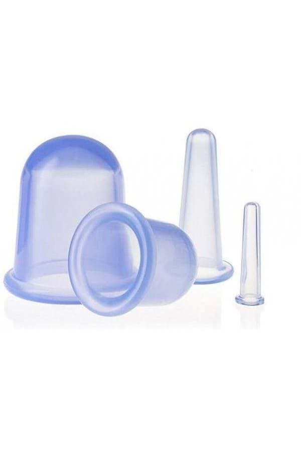4-Piece Vacuum Cupping Cup Set Clear 160grams