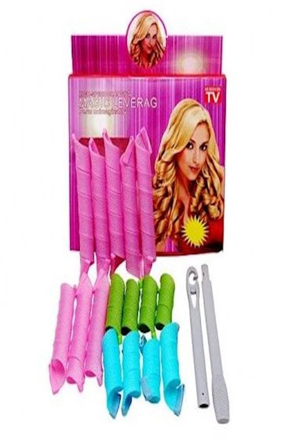 18-Piece Hair Roller Set Pink/Green/Blue