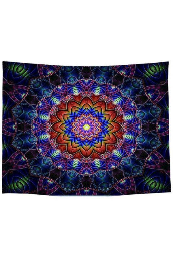 Mandala Printed Boho Wall Tapestry Hanging Multicolour 150x130cm