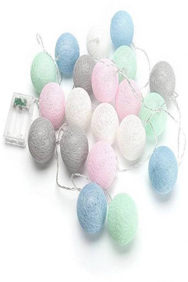 20 Led Cotton Ball String Light With Battery Powered Multi Color 3meter