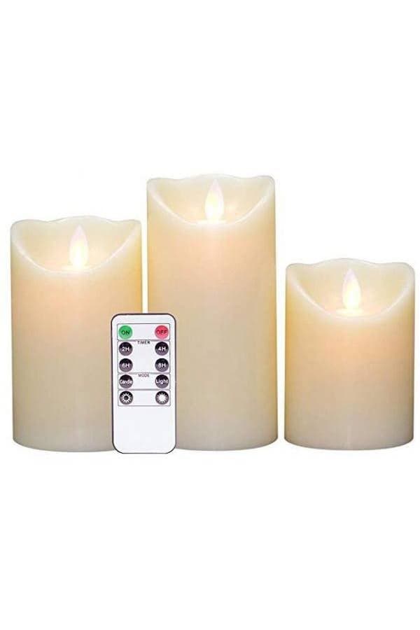 Pack Of 3 Electric LED Candles White