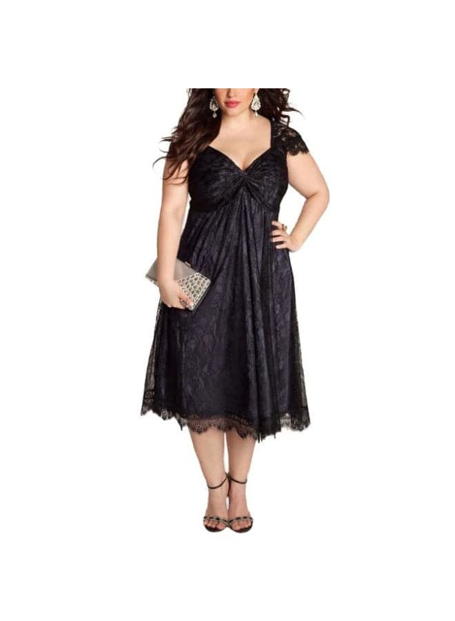 Floral Lace Dress Black